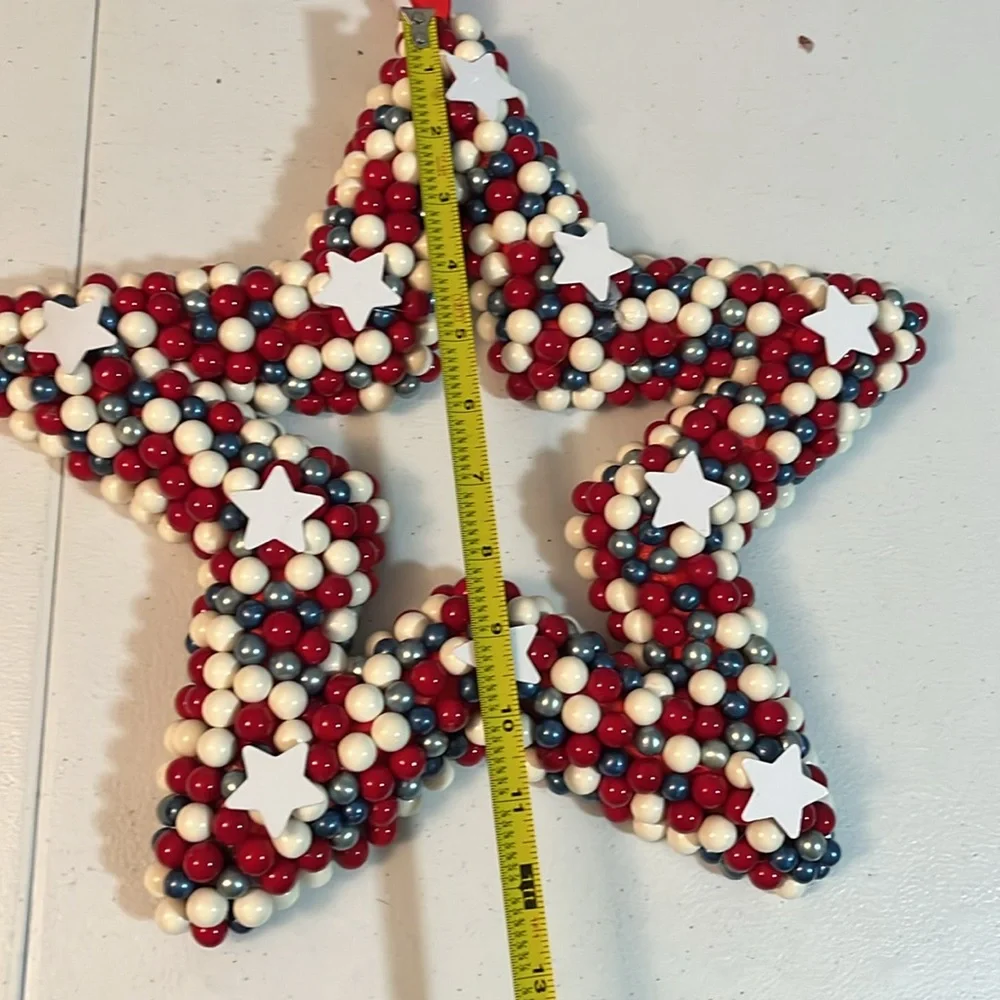 Patriotic Star Beaded Wreath